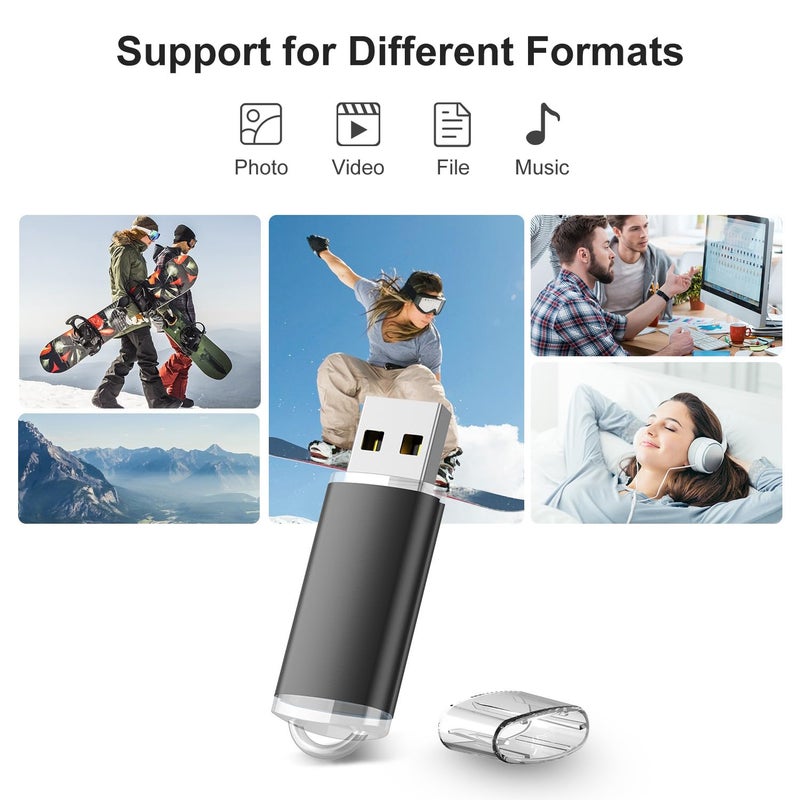 RAOYI 20 Pack 32GB USB Flash Drive Bulk USB 2.0 Memory Stick Thumb Drive Pen Drive Bundle-Black - Image 4